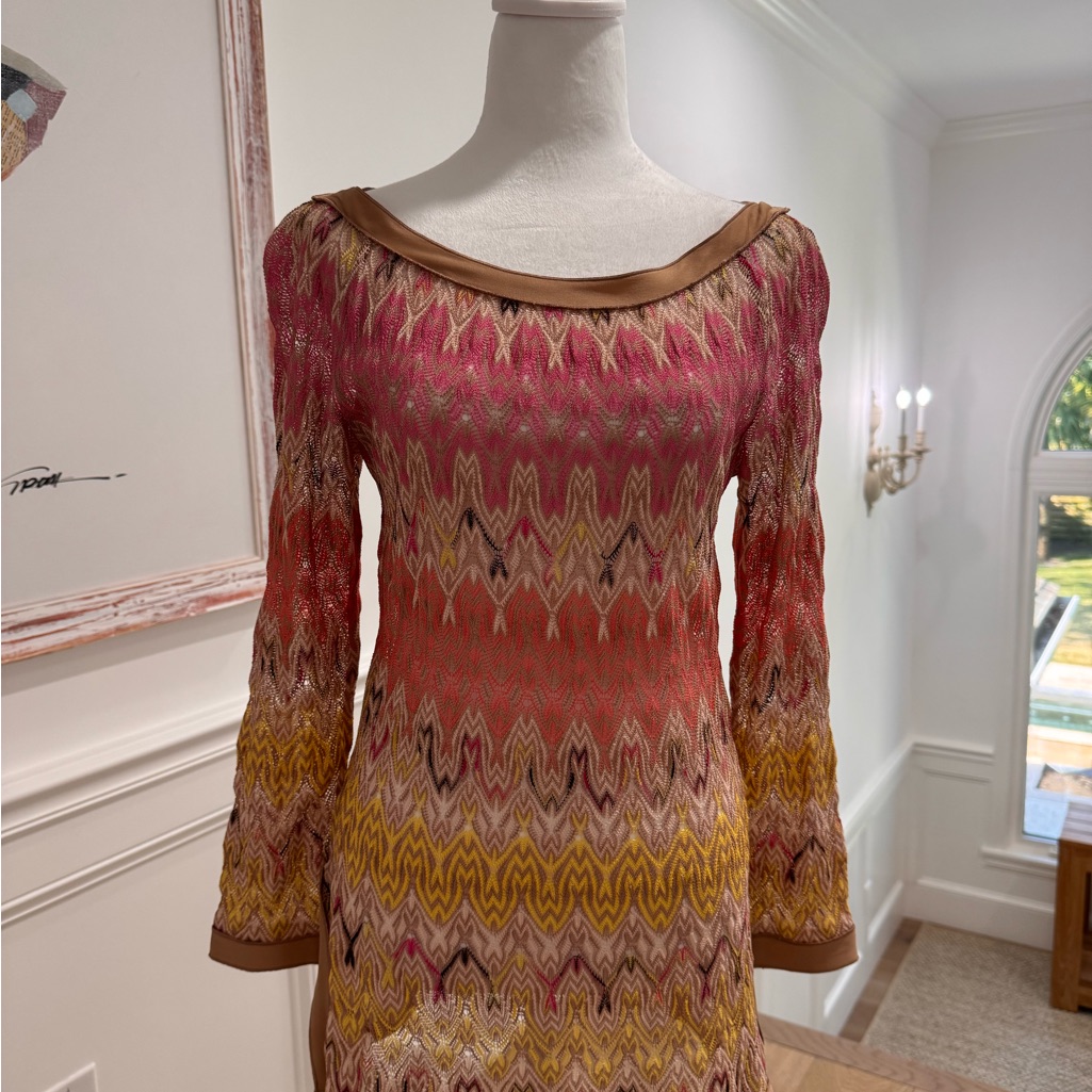 Missoni Multicolor Zigzag Long Sleeve Tunic/Mini Dress